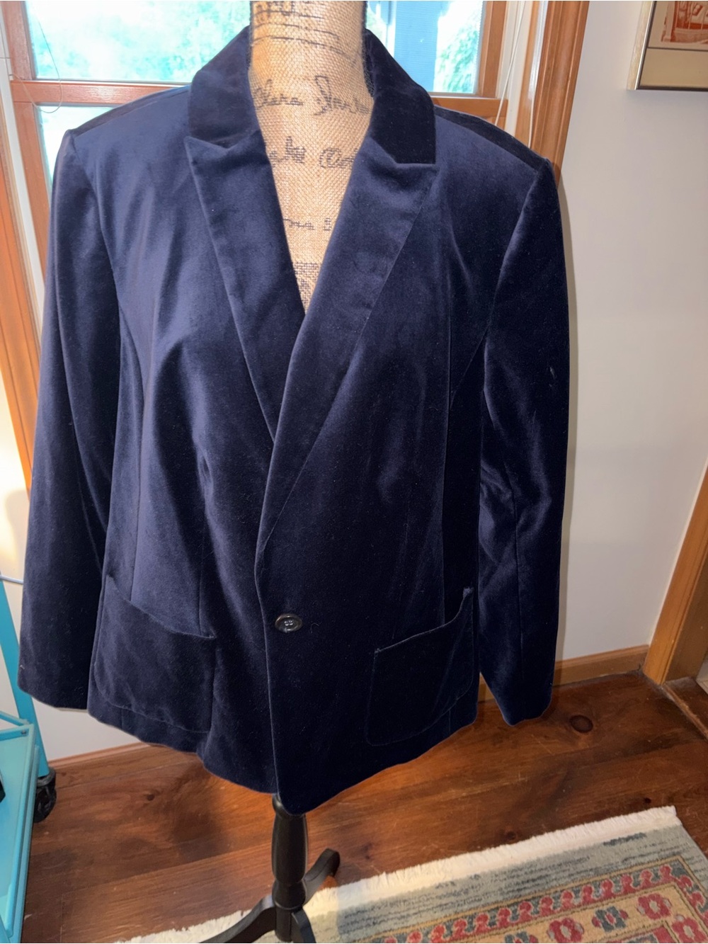 Talbots Deep Navy Velvet Single-Button Women's Blazer